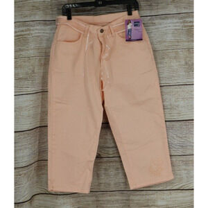 Riders by Lee Womens Mid Rise Capri Size 10 M Denim Cropped Jeans Peach Orange